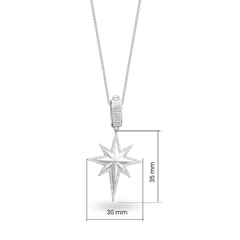 Kuzey Yıldızı 925 Ayar Gümüş Kolye NorthStar SSNORTH