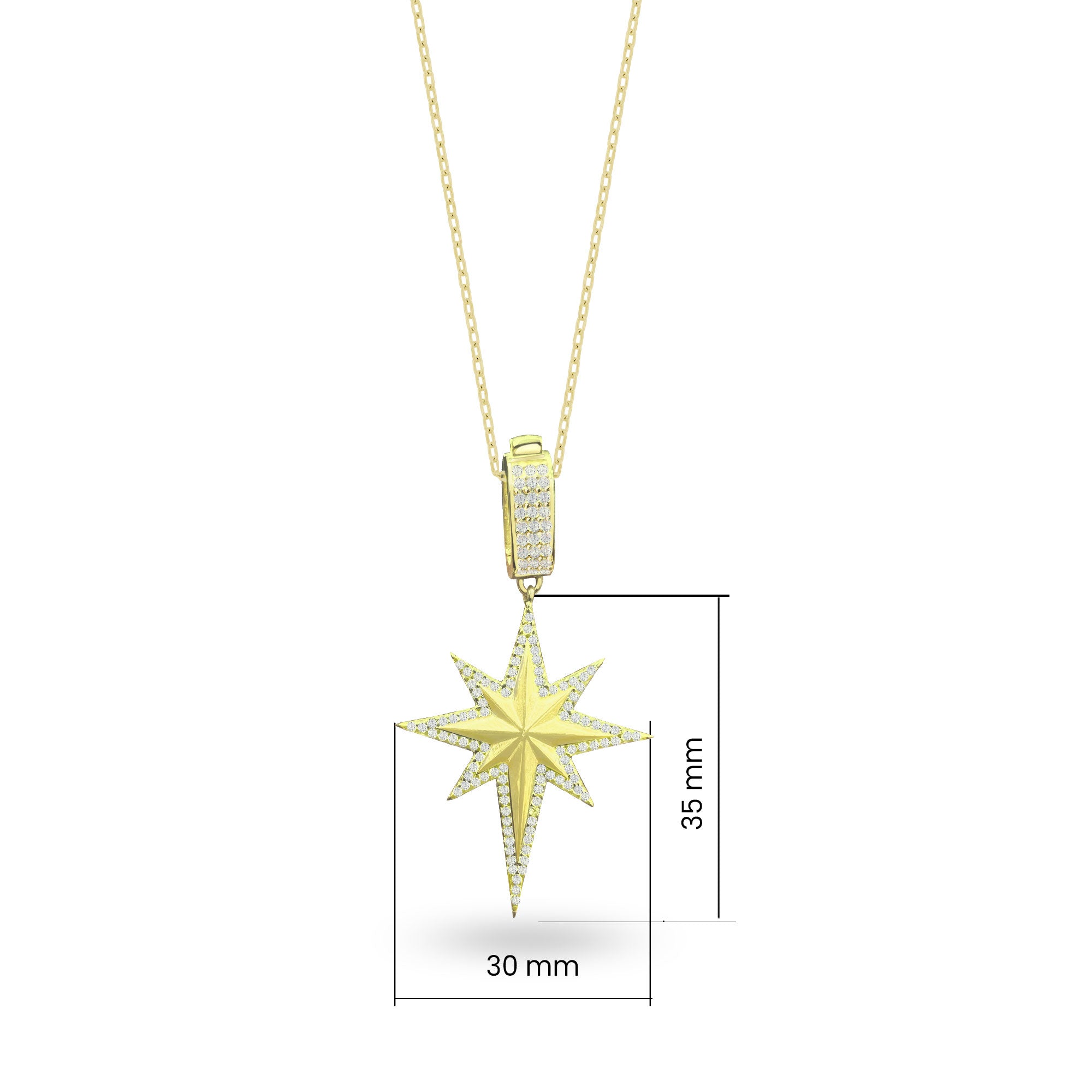 Kuzey Yıldızı 925 Ayar Gümüş Kolye NorthStar SSNORTH