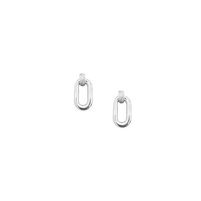 Modern Tasarım Oval Küpe 925 Ayar Gümüş Küpe SSOHARFKP