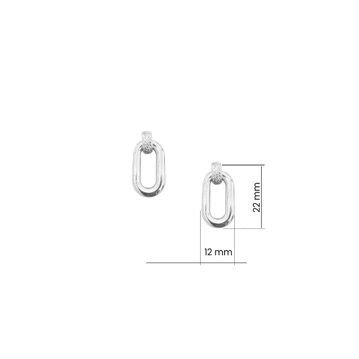 Modern Tasarım Oval Küpe 925 Ayar Gümüş Küpe SSOHARFKP