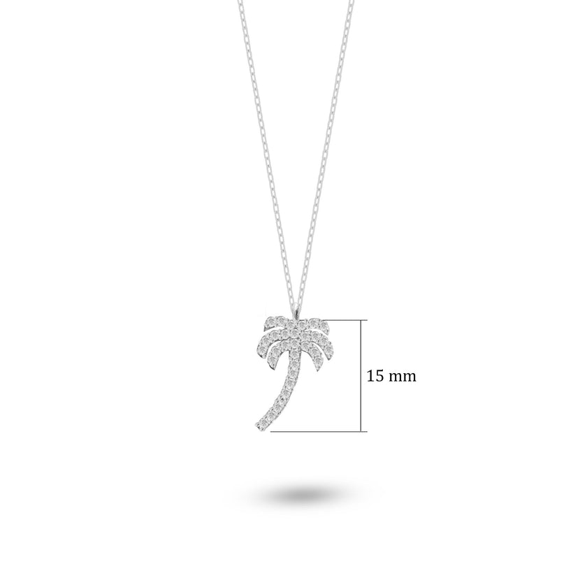 Palmiye Ağacı 925 Gümüş Kolye SSPALM