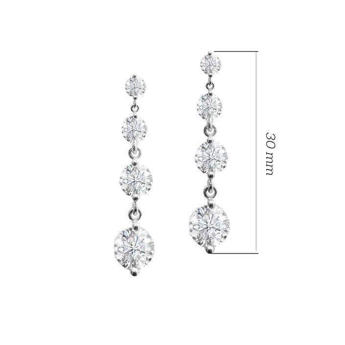 Zirkon Taşlı Sallantılı 925 ayar Gümüş Küpe SSRENKS1