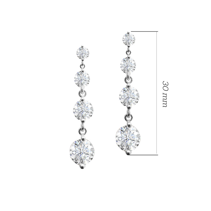 Zirkon Taşlı Sallantılı 925 ayar Gümüş Küpe SSRENKS1