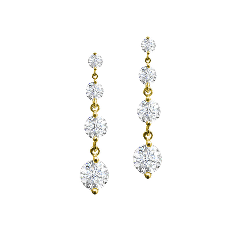 Zirkon Taşlı Sallantılı 925 ayar Gümüş Küpe SSRENKS1