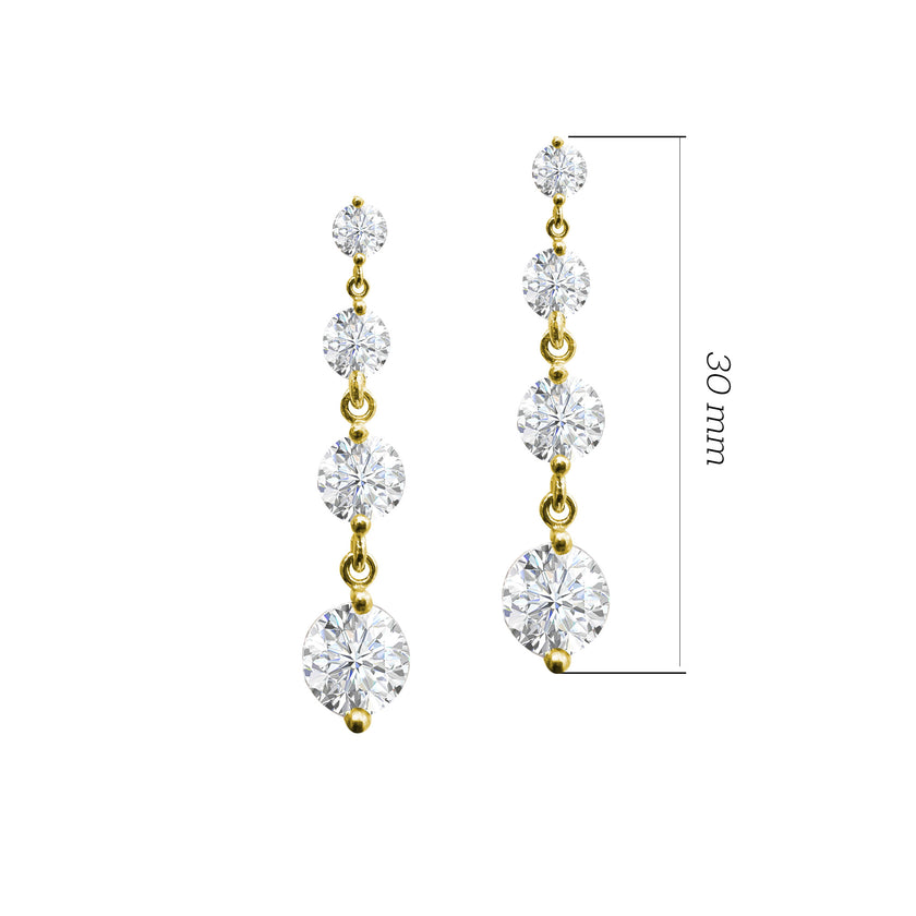 Zirkon Taşlı Sallantılı 925 ayar Gümüş Küpe SSRENKS1