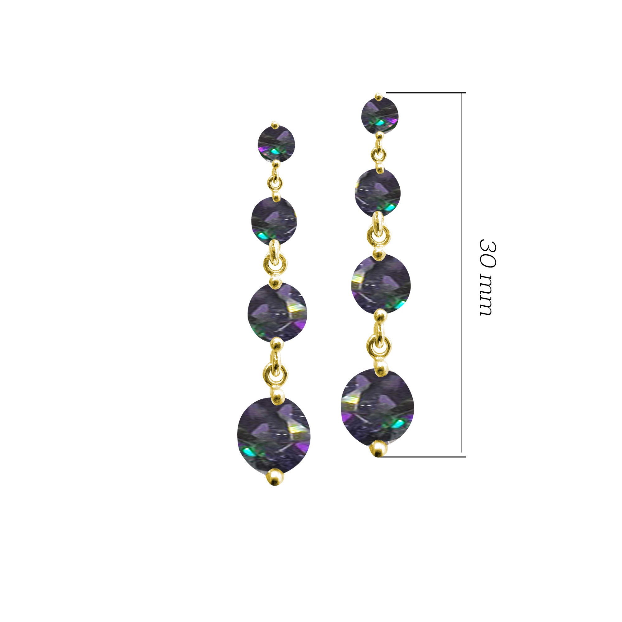 Sıra Taşlı Renkli Taş Sallantılı Küpe SSRENKS4