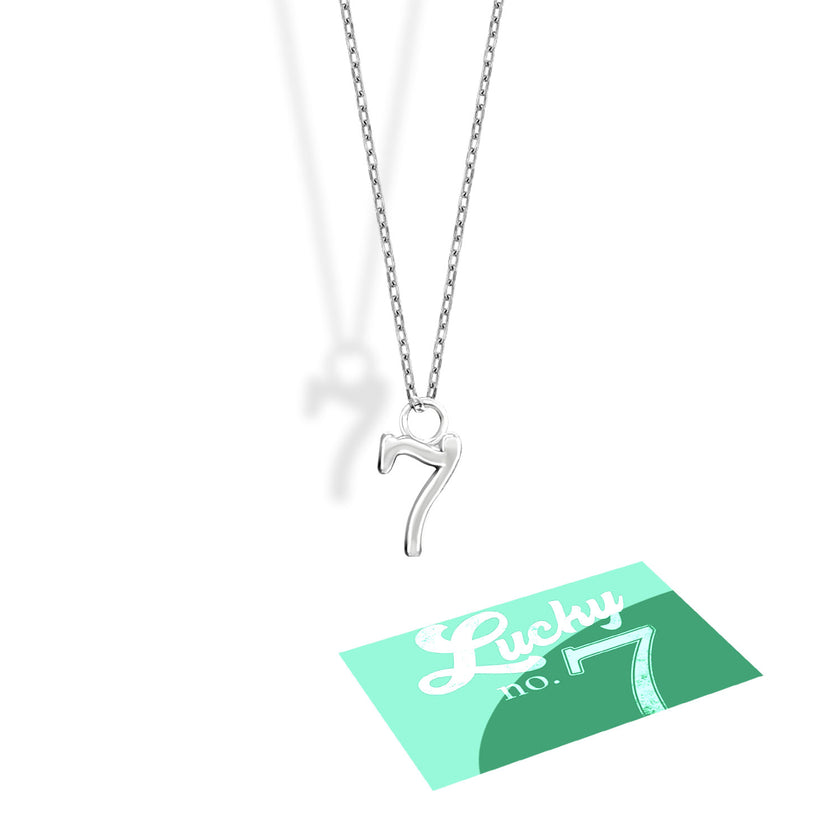 Shiny Spectra 925 Ayar Gümüş 7 Sayısı Kolye - Terazi Burcu İçin Şanslı Rakam, Maneviyat ve Denge Sembolü