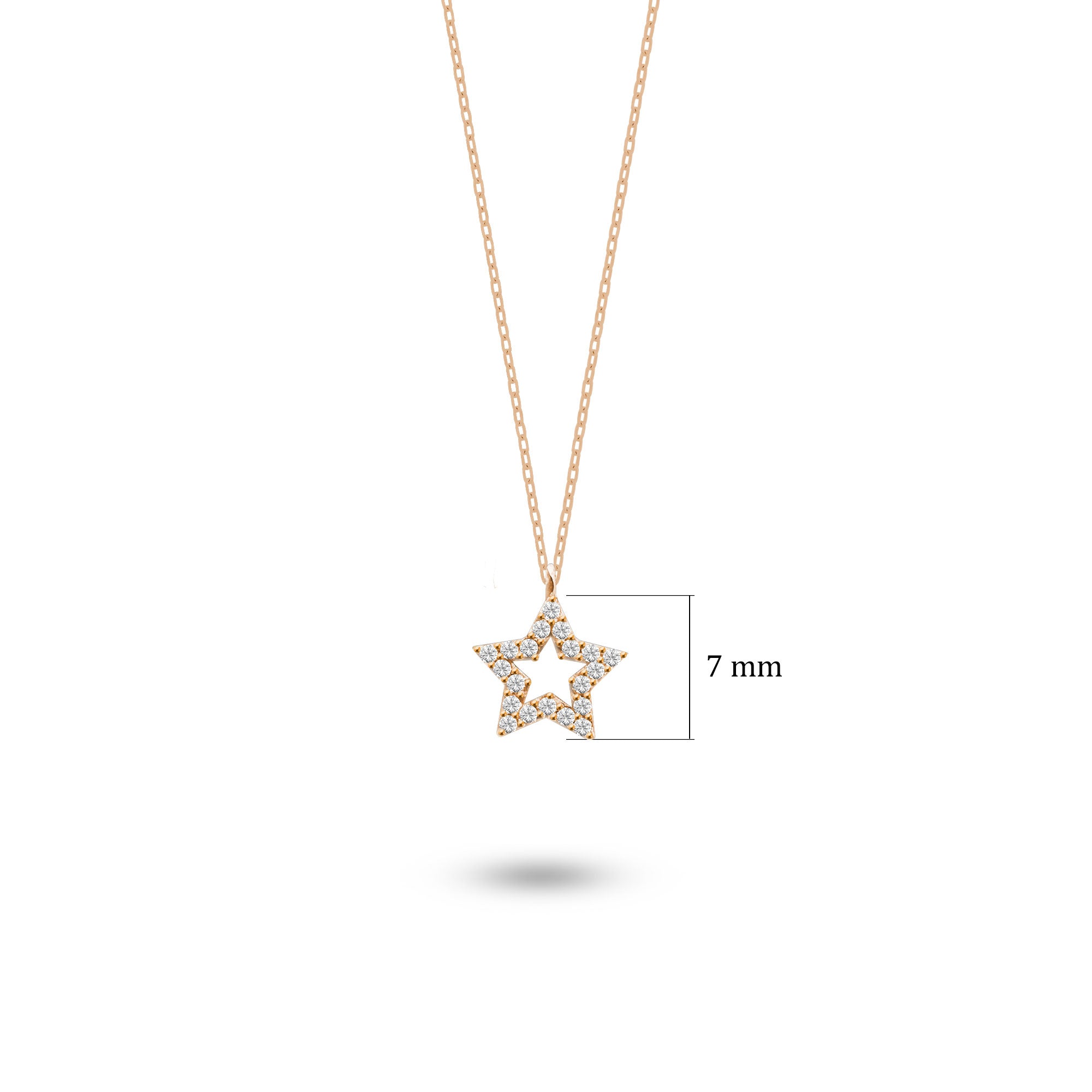 925 Ayar Gümüş Zirkon Taşlı Yıldız Kolye SSSN006