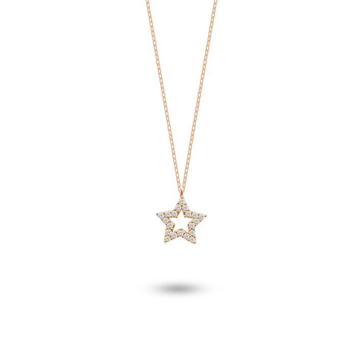 925 Ayar Gümüş Zirkon Taşlı Yıldız Kolye SSSN006