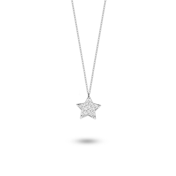 Gümüş Yıldız Kolye Zirkon Taşlı 925 Ayar SSSN008