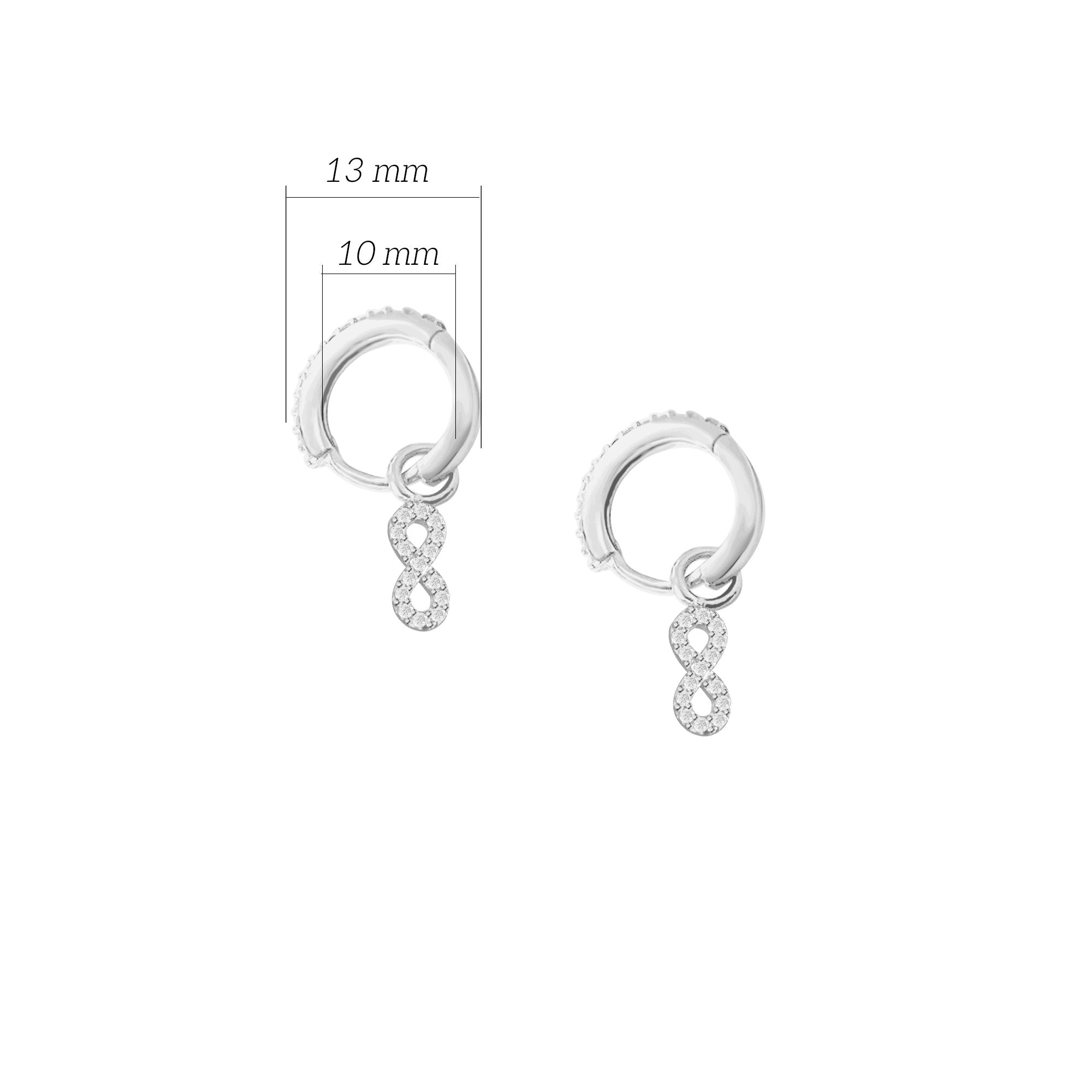 Sonsuzluk Küpe 925 Ayar Gümüş Sallantılı Küpe SSSONSUZLUK