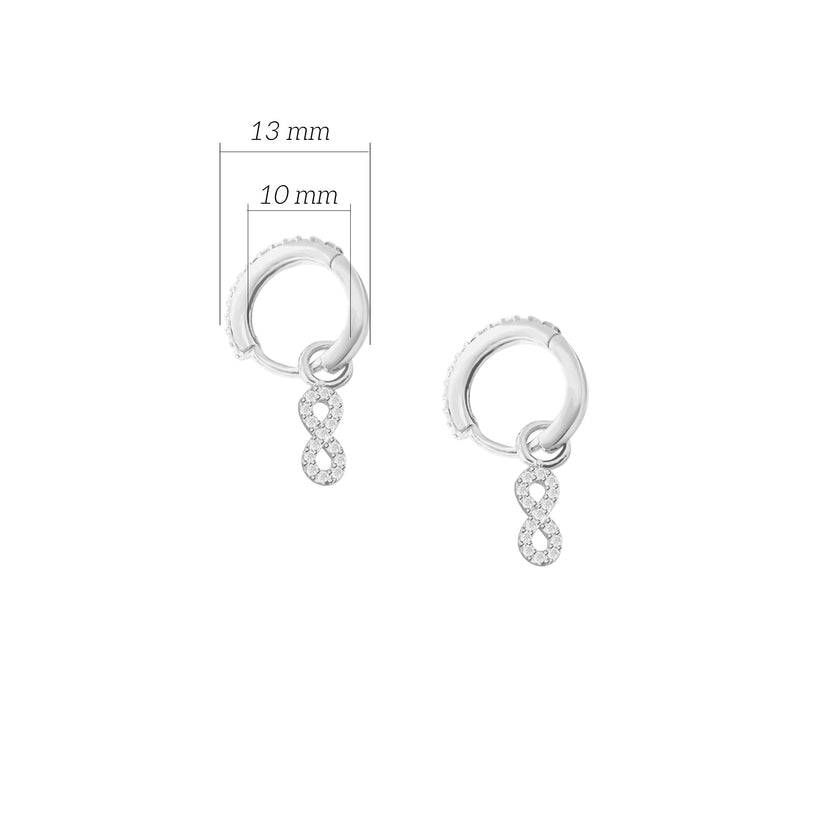 Sonsuzluk Küpe 925 Ayar Gümüş Sallantılı Küpe SSSONSUZLUK