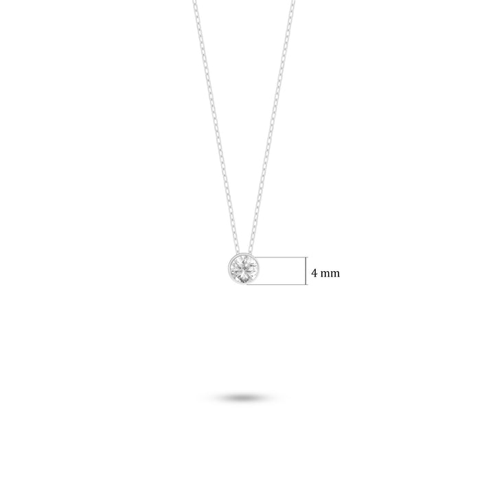 Gümüş Tektaş Kolye 925 Ayar Gümüş Kolye Minimalist Küçük