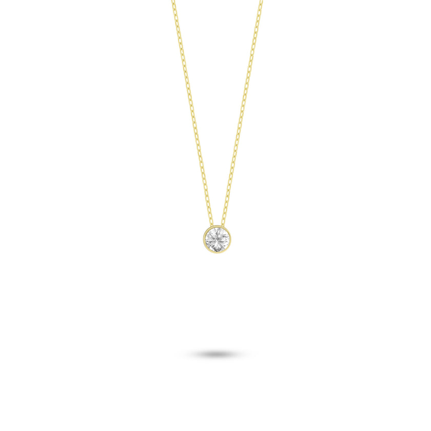 Gümüş Tektaş Kolye 925 Ayar Gümüş Kolye Minimalist Küçük