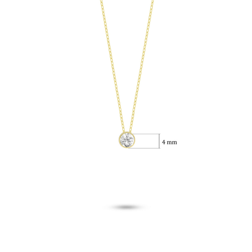 Gümüş Tektaş Kolye 925 Ayar Gümüş Kolye Minimalist Küçük