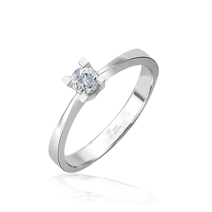 0.15 Karat Pırlanta Tektaş Yüzük Evlilik Teklifi için Klasik Model