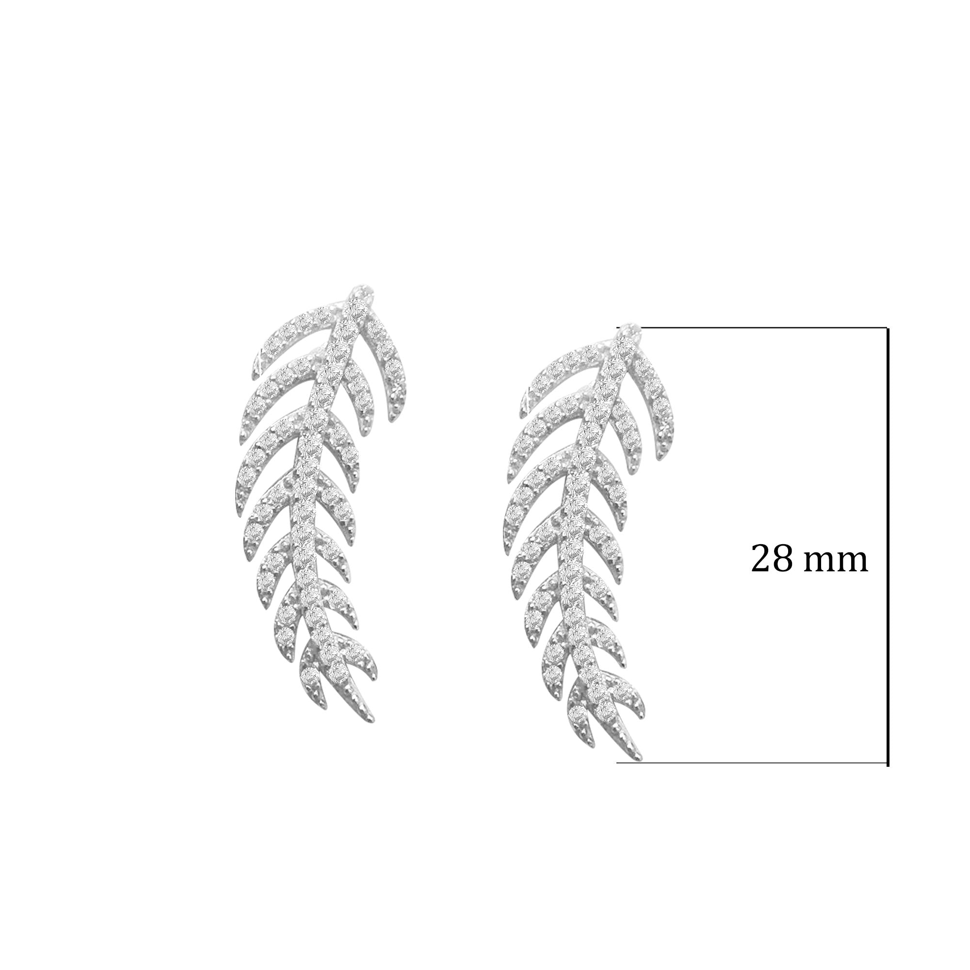 Tüy Şeklinde 925 Ayar Gümüş Küpe SSTÜYT01