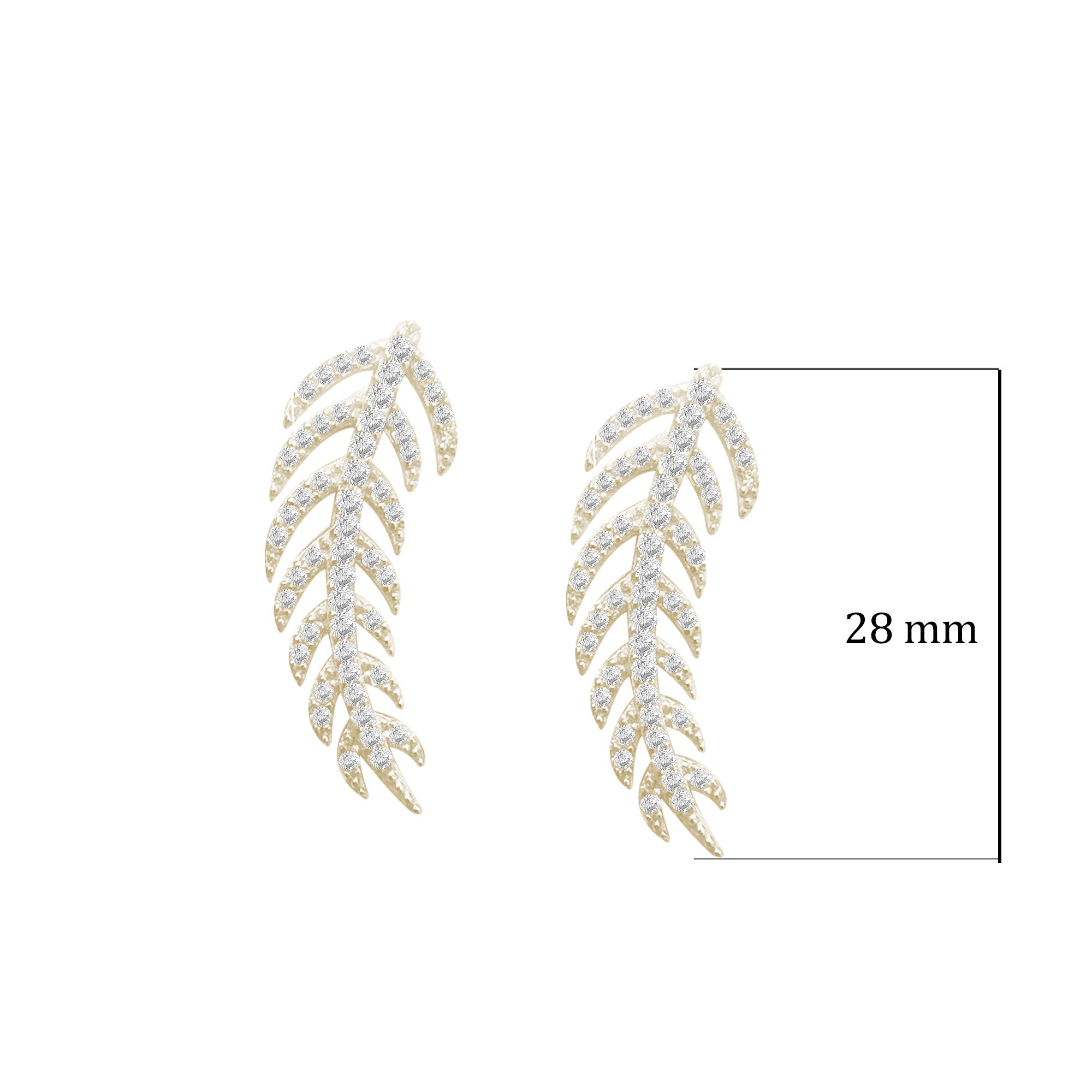 Tüy Şeklinde 925 Ayar Gümüş Küpe SSTÜYT01