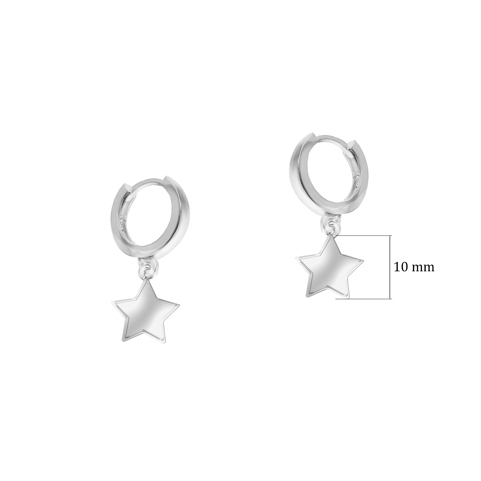 Gümüş Sade Yıldız Huggie Küpe SSYILDIZ01