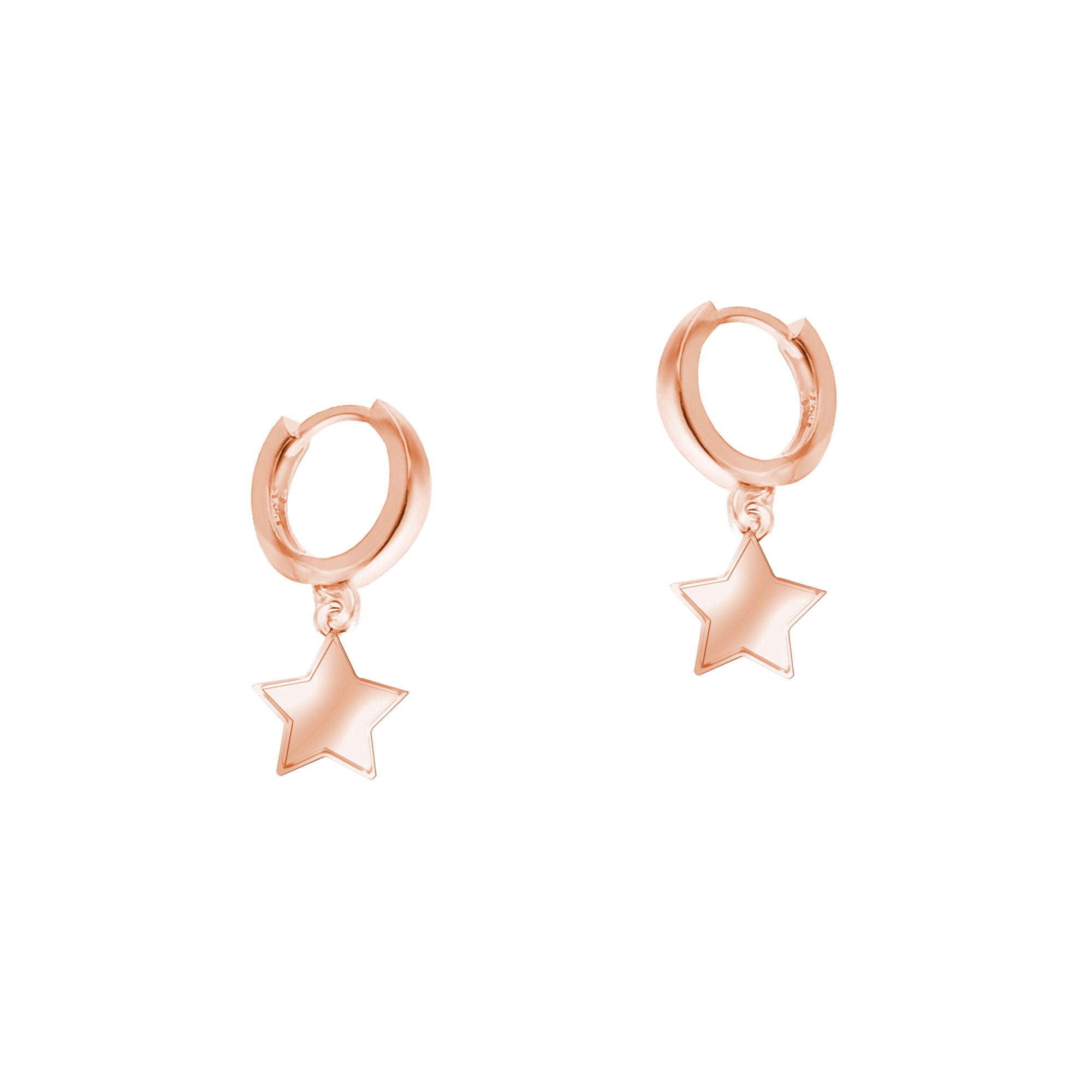 Gümüş Sade Yıldız Huggie Küpe SSYILDIZ01