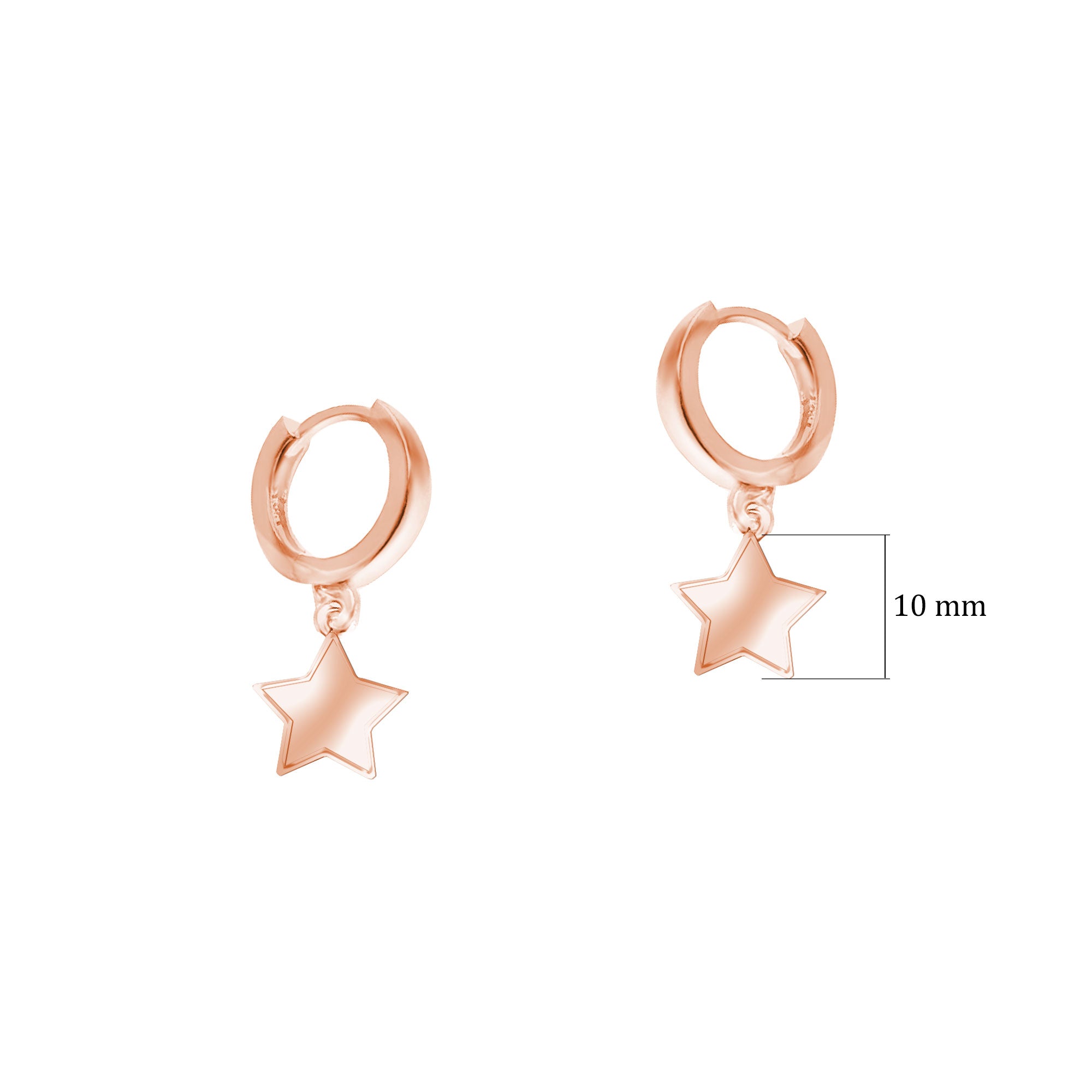 Gümüş Sade Yıldız Huggie Küpe SSYILDIZ01