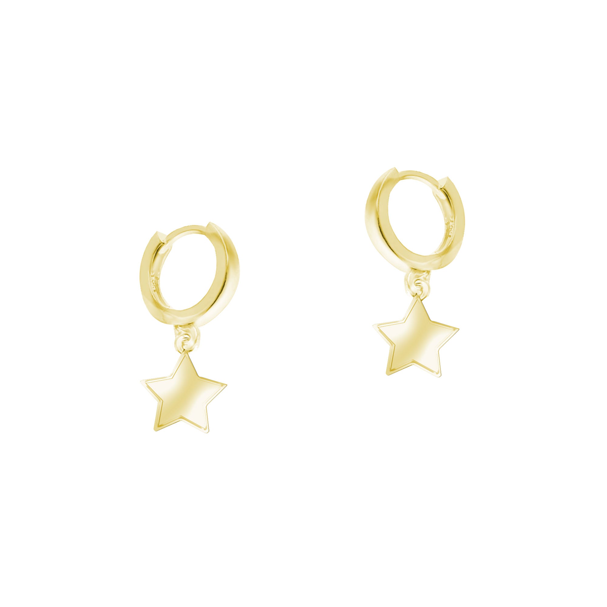 Gümüş Sade Yıldız Huggie Küpe SSYILDIZ01