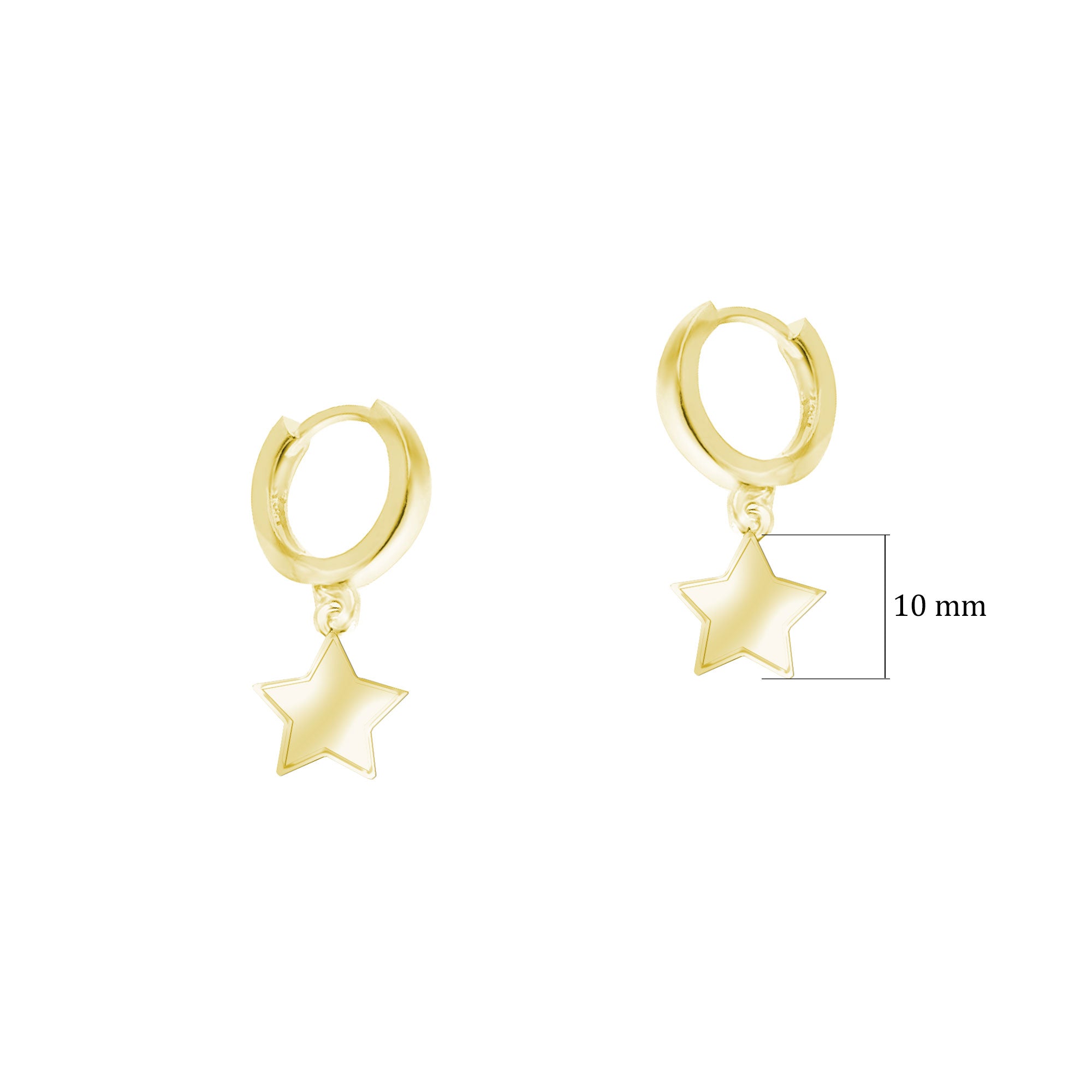 Gümüş Sade Yıldız Huggie Küpe SSYILDIZ01