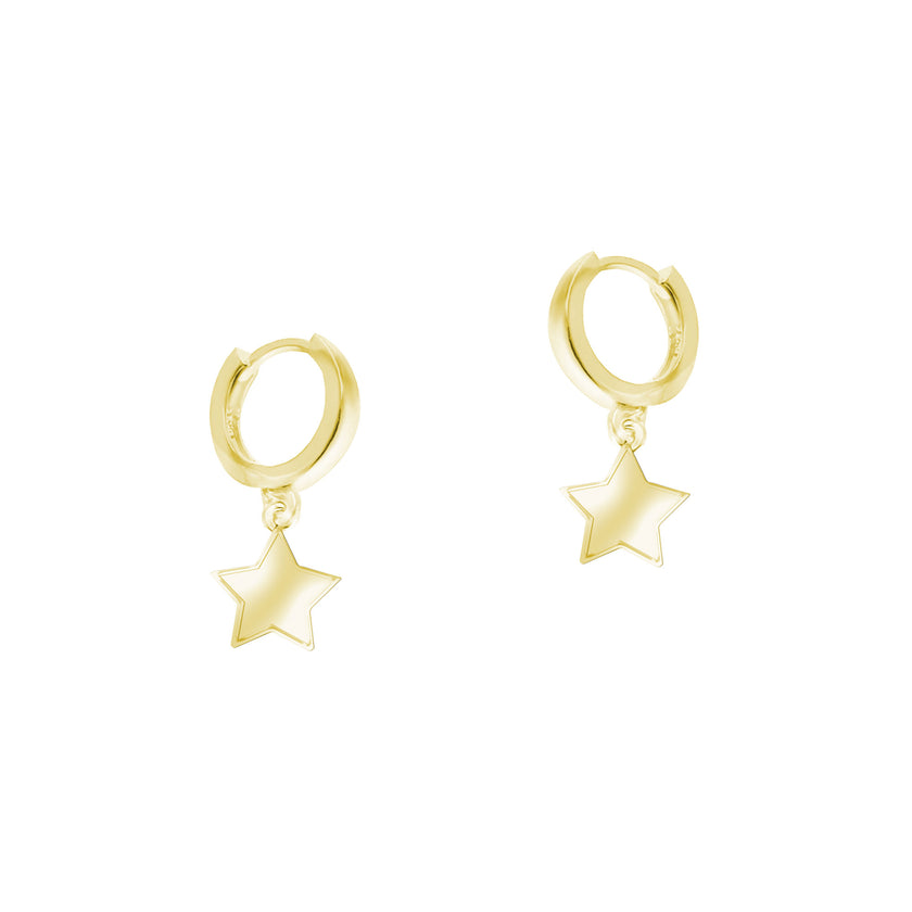 Gümüş Sade Yıldız Huggie Küpe SSYILDIZ01