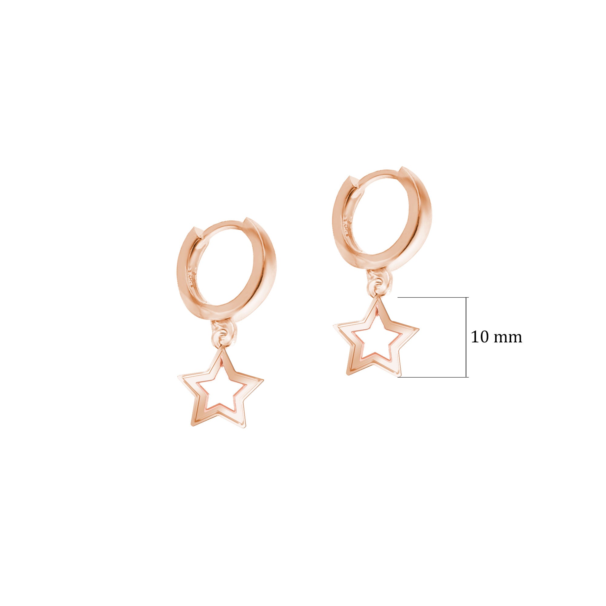 Gümüş Sade Yıldız Huggie Küpe SSYILDIZ03