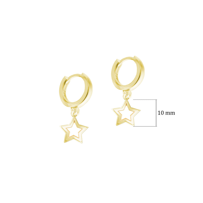 Gümüş Sade Yıldız Huggie Küpe SSYILDIZ03