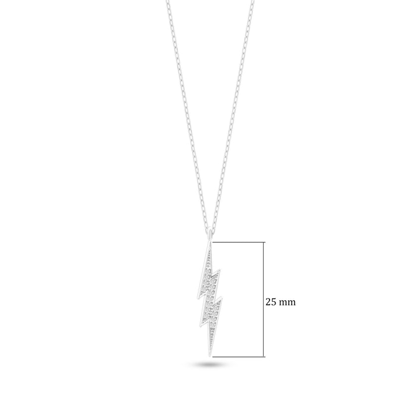 Gümüş Şimşek Kolye 925 Ayar Gümüş SSYILDK