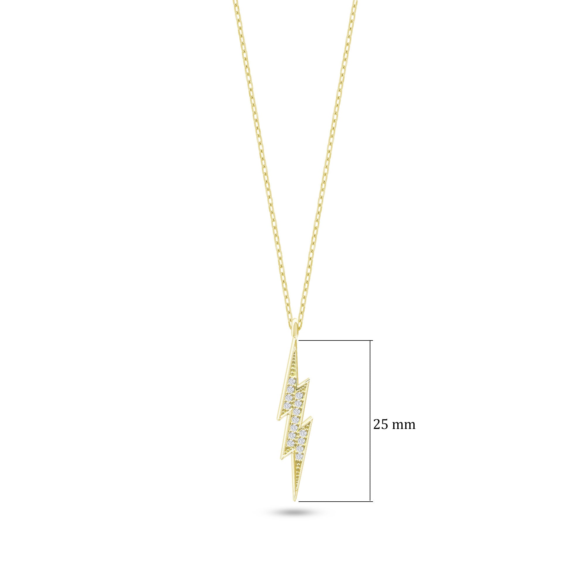 Gümüş Şimşek Kolye 925 Ayar Gümüş SSYILDK