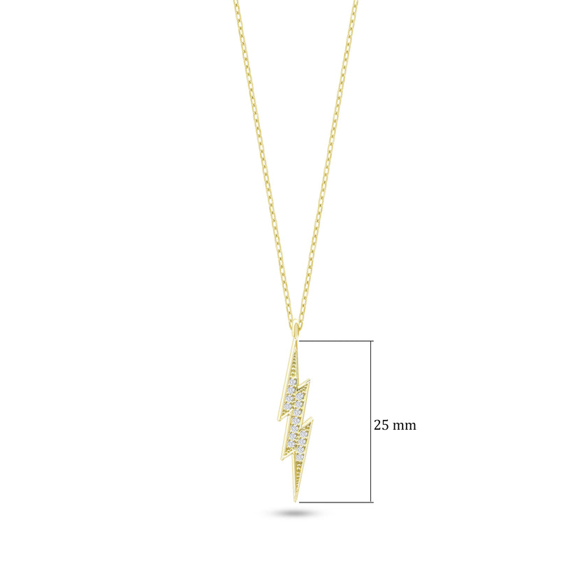 Gümüş Şimşek Kolye 925 Ayar Gümüş SSYILDK