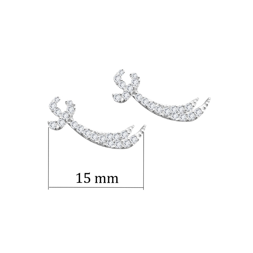 Zirkon Taşlı Zülfikar 925 Ayar Gümüş Küpe SSZLFKRK