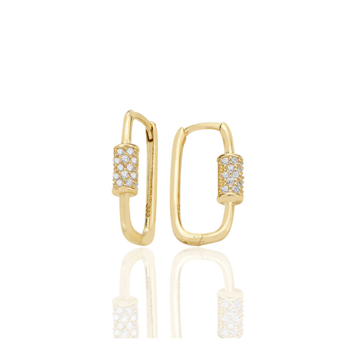 14 ayar Altın Huggie Küpe Zirkon Taşlı T118