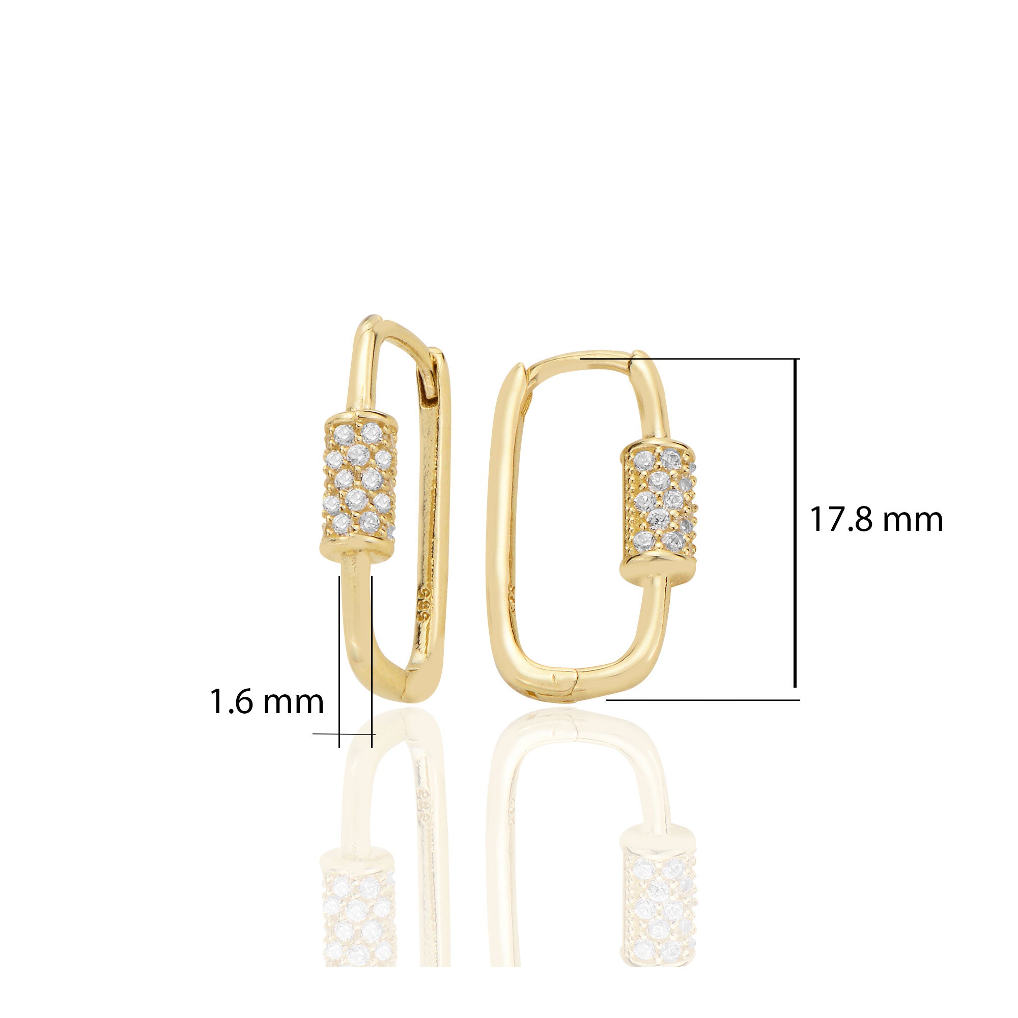 14 ayar Altın Huggie Küpe Zirkon Taşlı T118