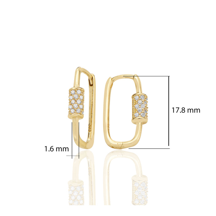 14 ayar Altın Huggie Küpe Zirkon Taşlı T118