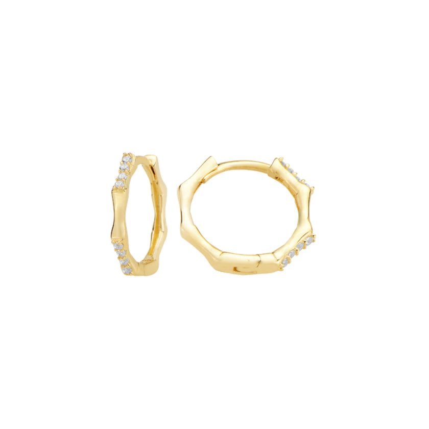 14 Ayar Altın Minimalist Huggie Küpe Zarif ve Modern Tasarım T143