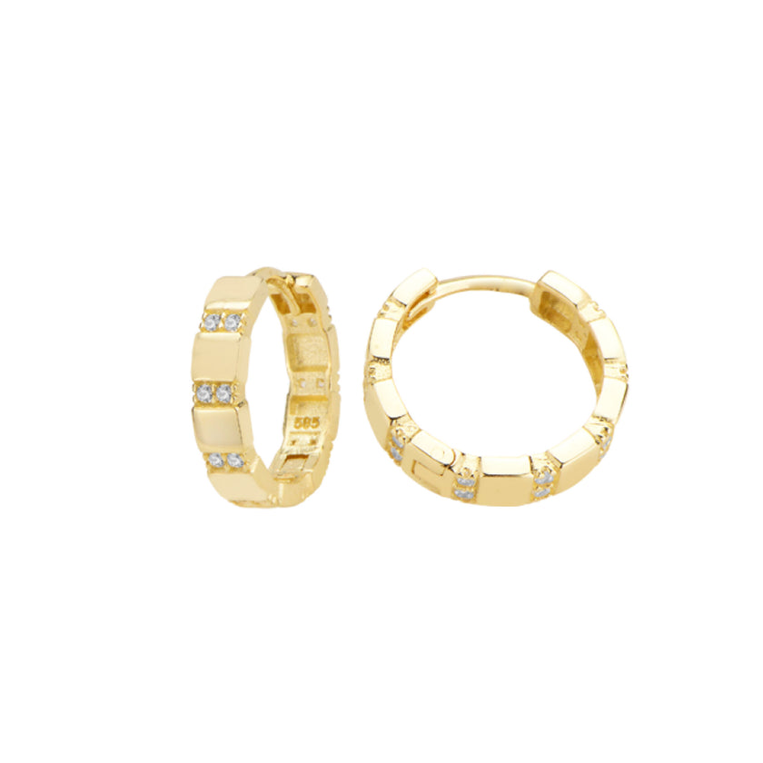 14 Ayar Altın Minimalist Huggie Küpe Zarif ve Modern Tasarım T145