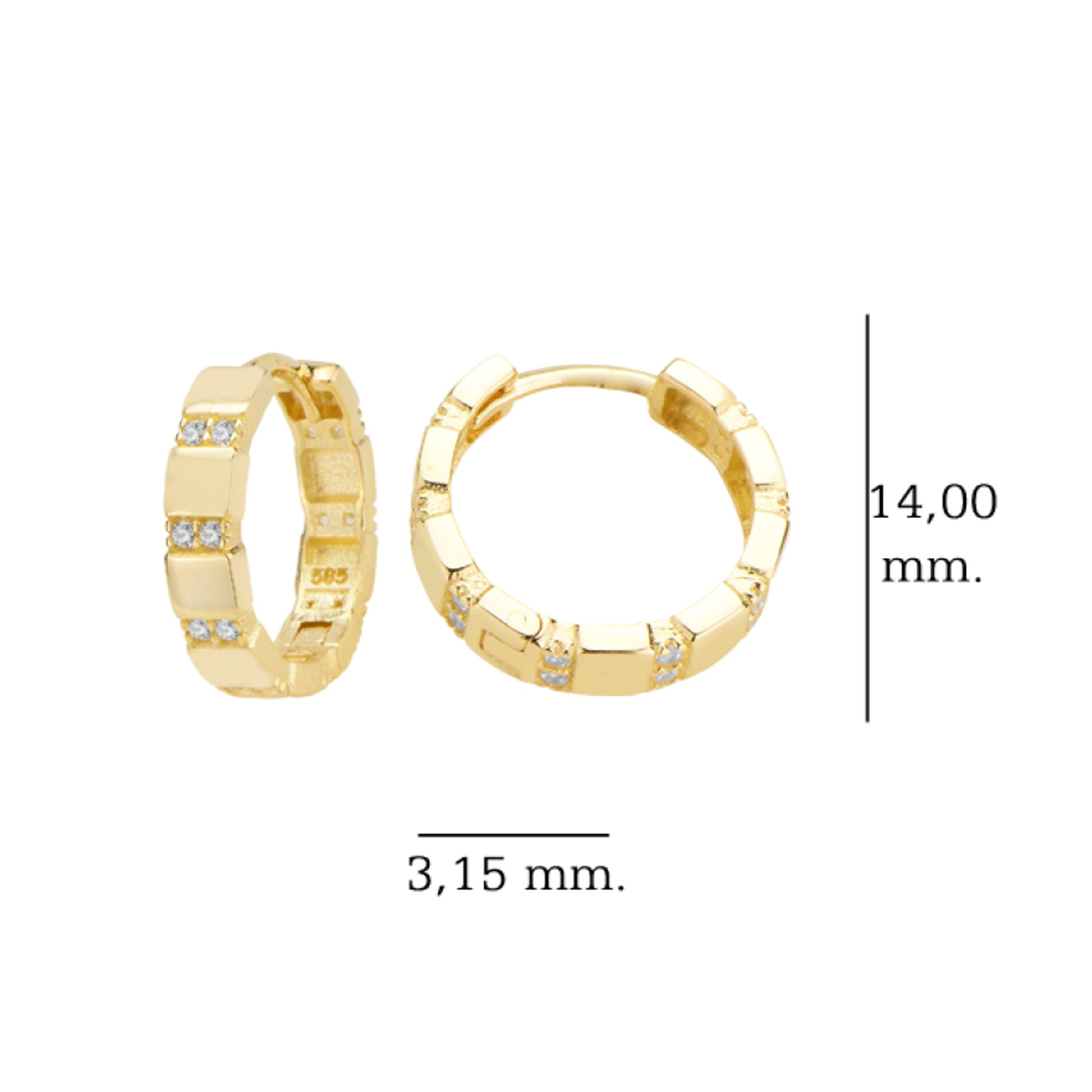 14 Ayar Altın Minimalist Huggie Küpe Zarif ve Modern Tasarım T145