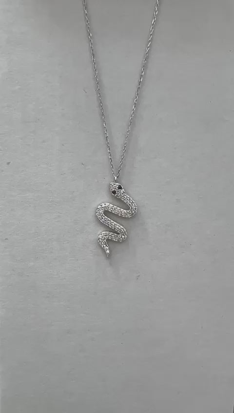 Shiny Spectra Yılan Figürü 925 Ayar Gümüş Kolye SSNK0007