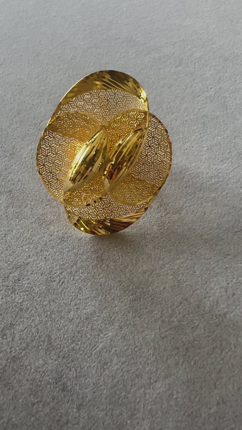 İkiz Oval Altın Tül Tasarımı Oval Art Deco 14 Ayar Altın Yüzük Altının Yaratıcı Sanatı AO11