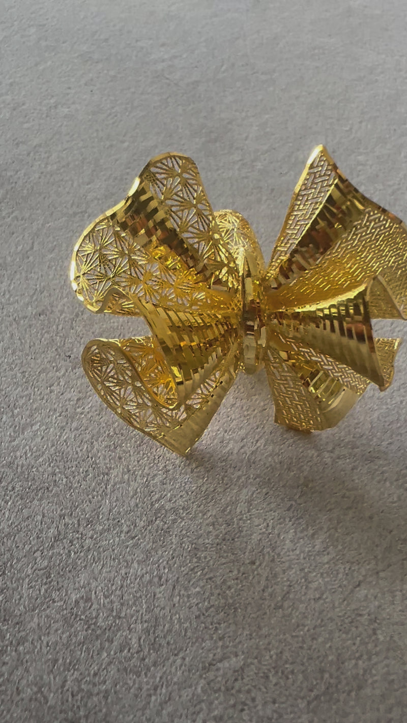 Kurdele Art Deco 14 Ayar Altın Yüzük Yaratıcı Altın Sanatı AO10